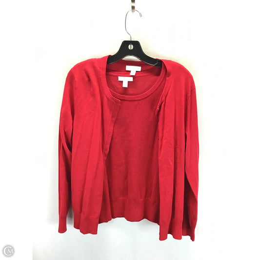 Sweater 2pc By Charter Club In Red, Size: L