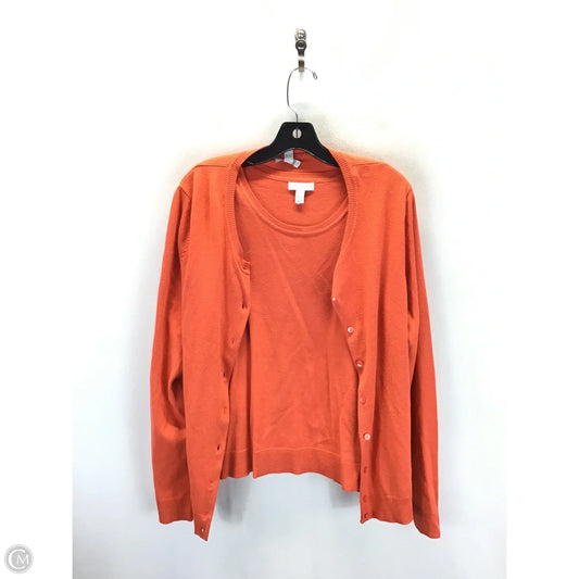 Sweater 2pc By Charter Club In Orange, Size: L