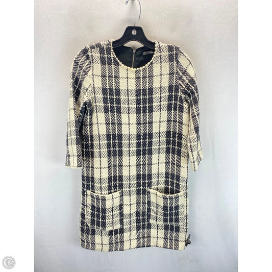 Dress Casual Midi By Zara In Black & Cream, Size: S