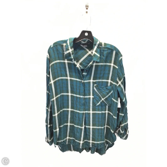 Top Long Sleeve By Sanctuary In Plaid Pattern, Size: L