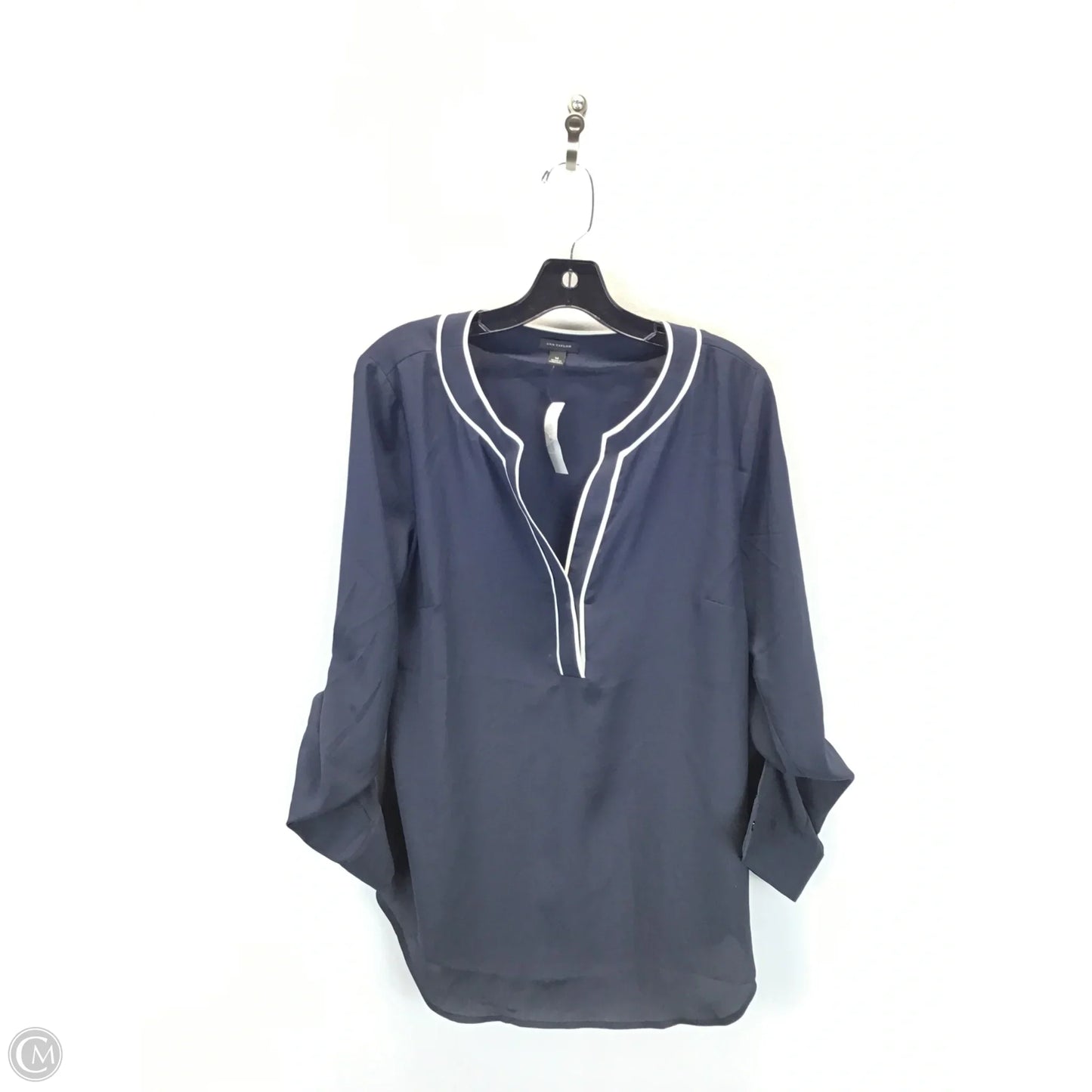 Top Long Sleeve By Ann Taylor In Navy, Size: M