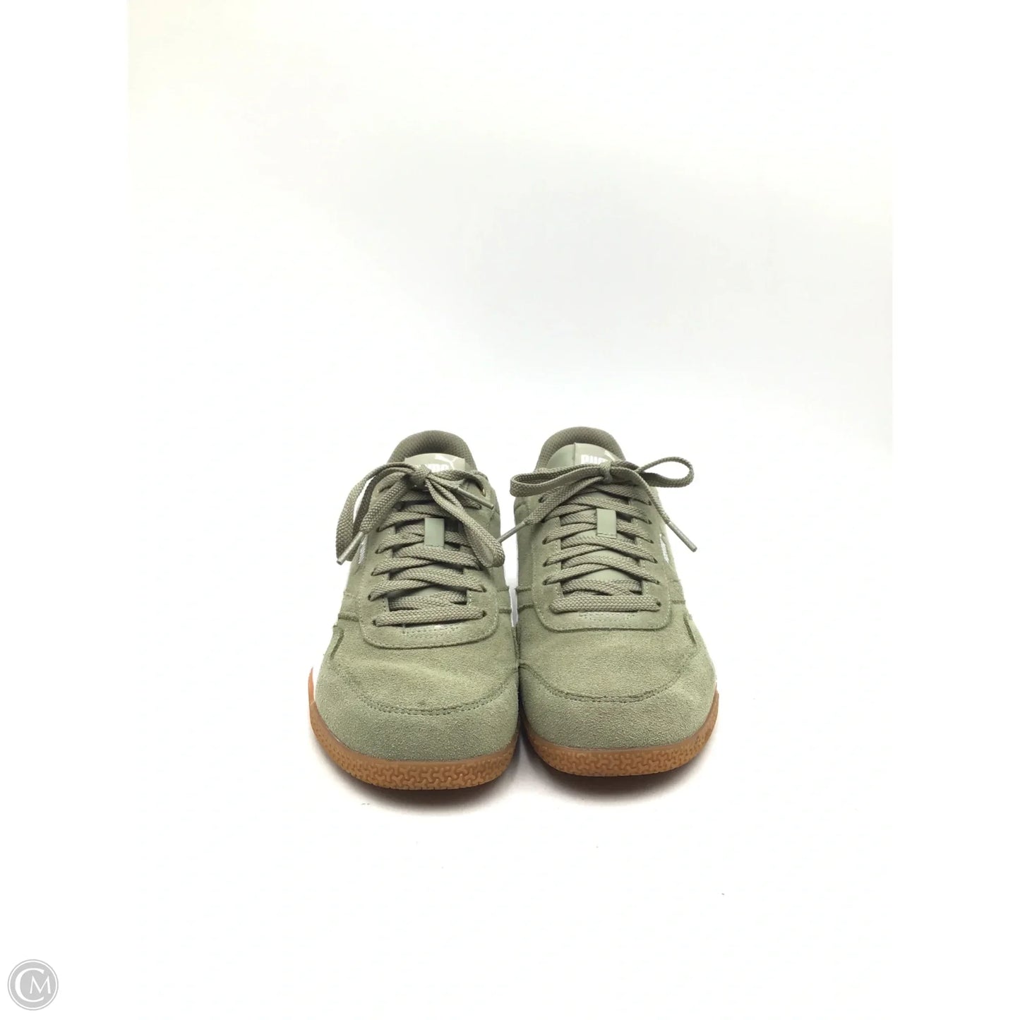 Shoes Sneakers By Puma In Green & White, Size: 9.5