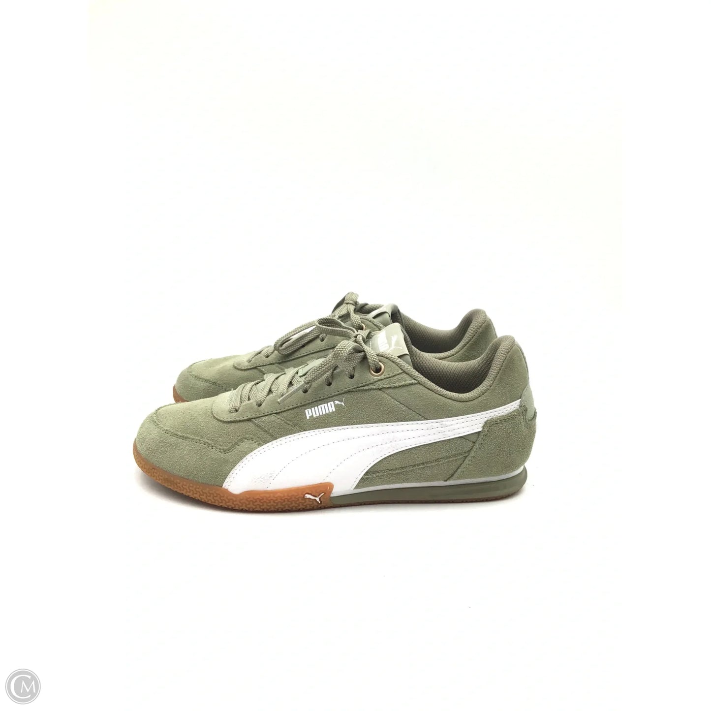 Shoes Sneakers By Puma In Green & White, Size: 9.5