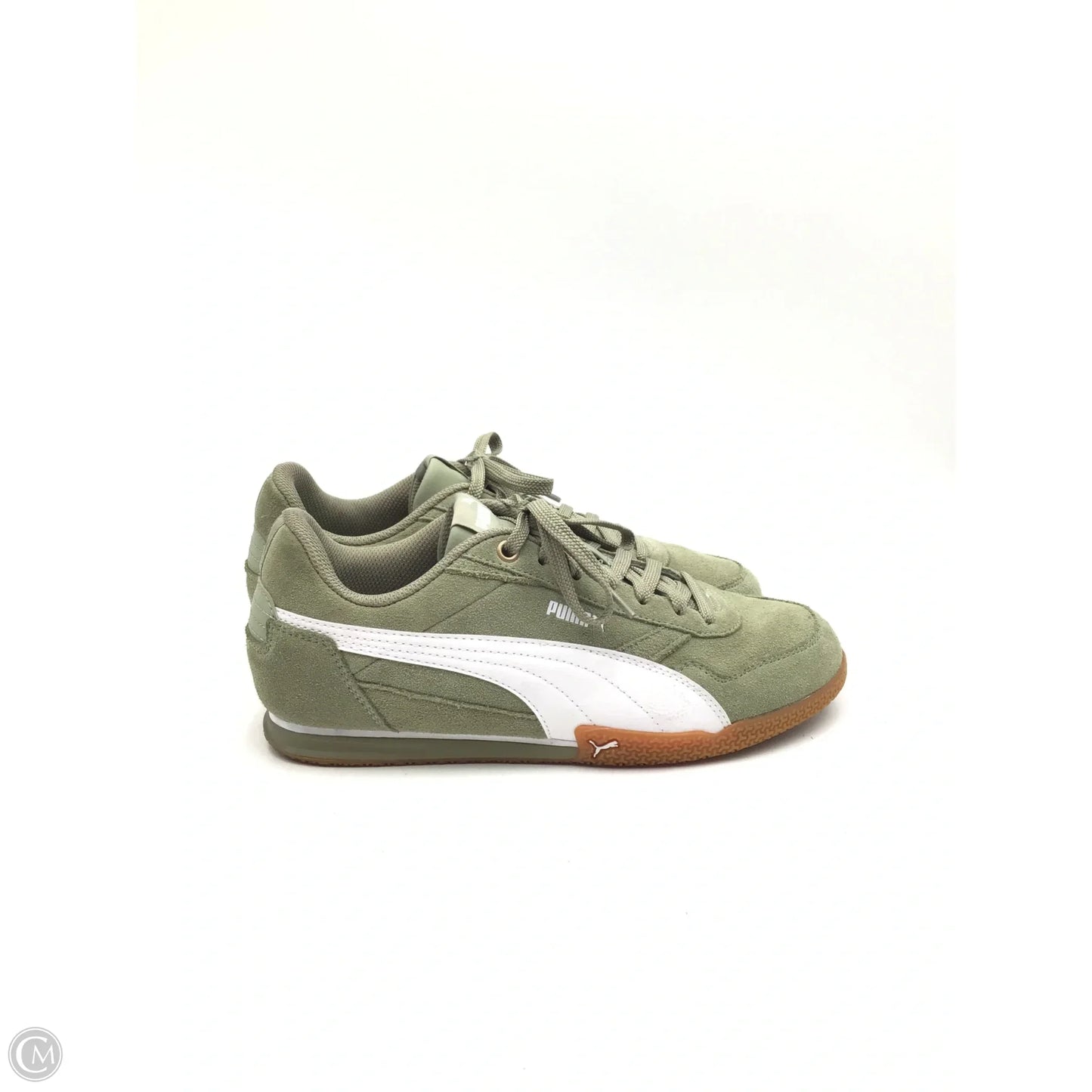 Shoes Sneakers By Puma In Green & White, Size: 9.5