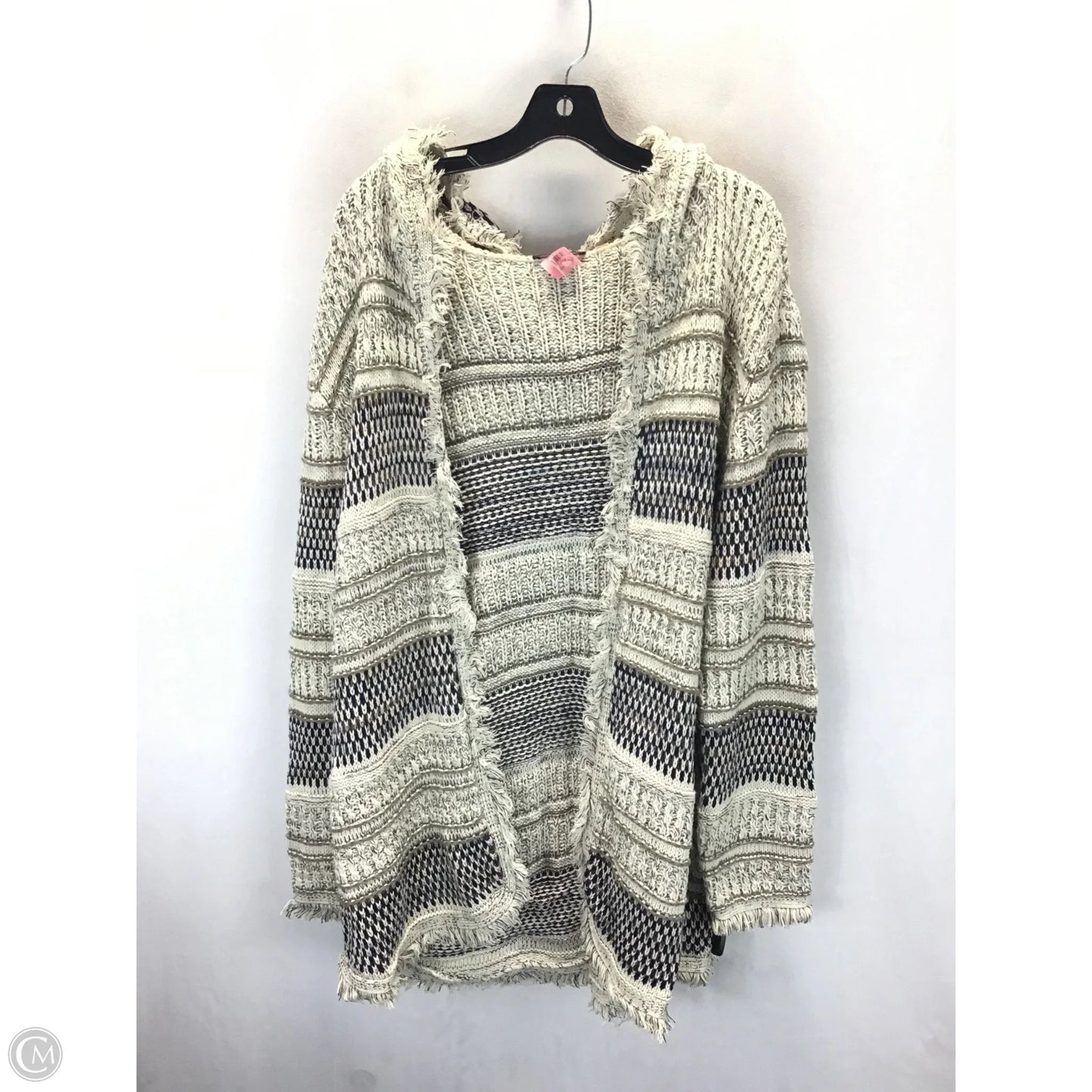 Sweater Cardigan By Clothes Mentor In Tan & White, Size: Xxl