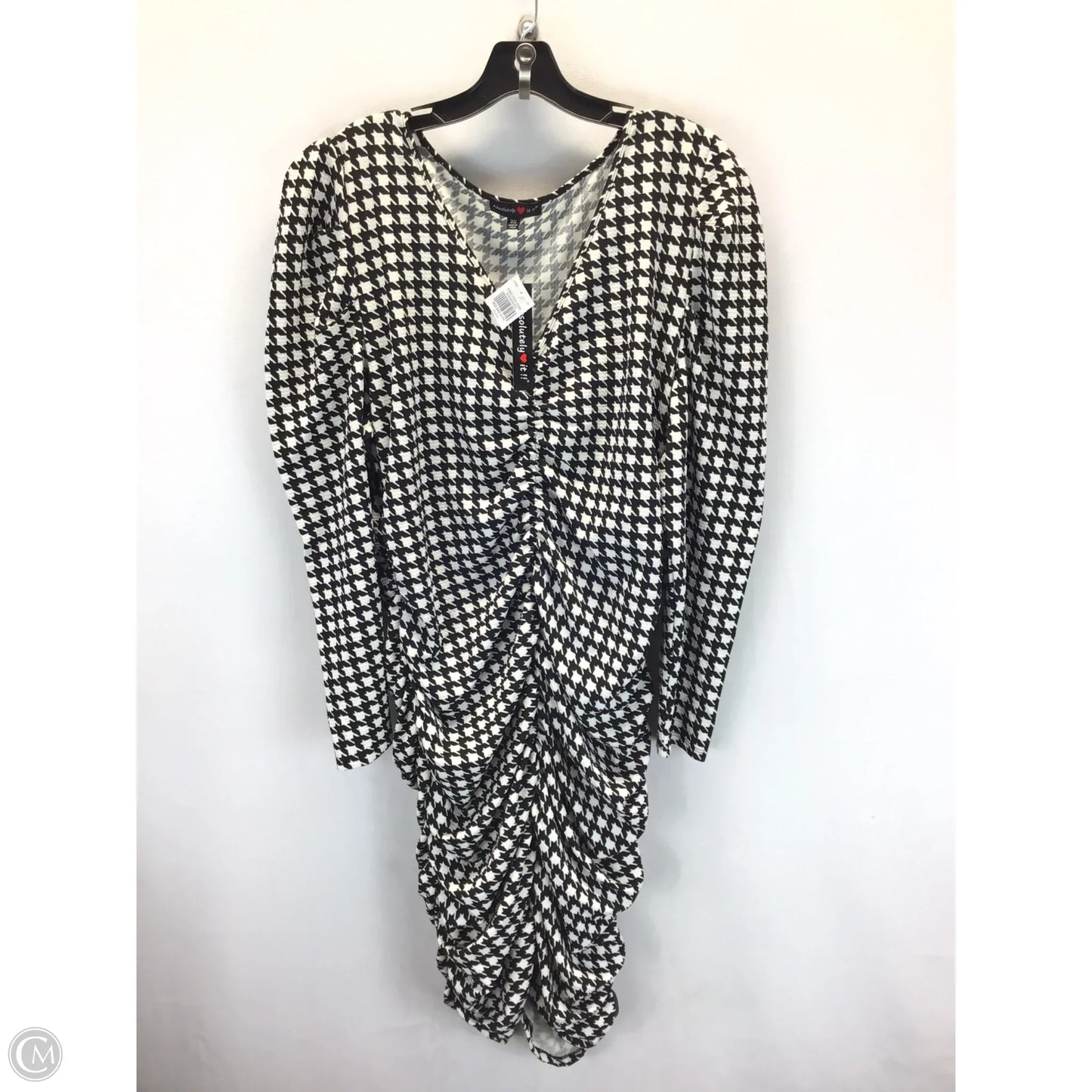 Dress Casual Midi By Clothes Mentor In Black & White, Size: 3x