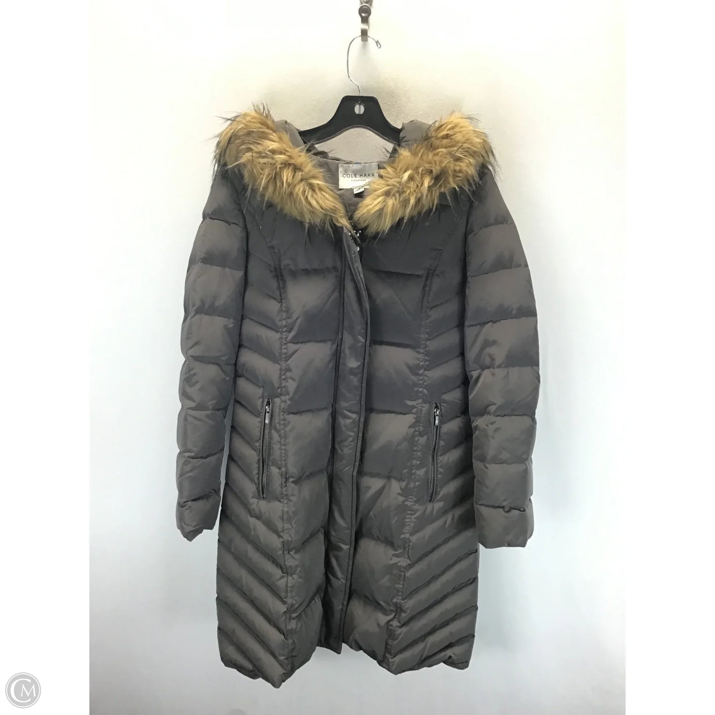 Coat Parka By Cole-haan In Taupe, Size: S