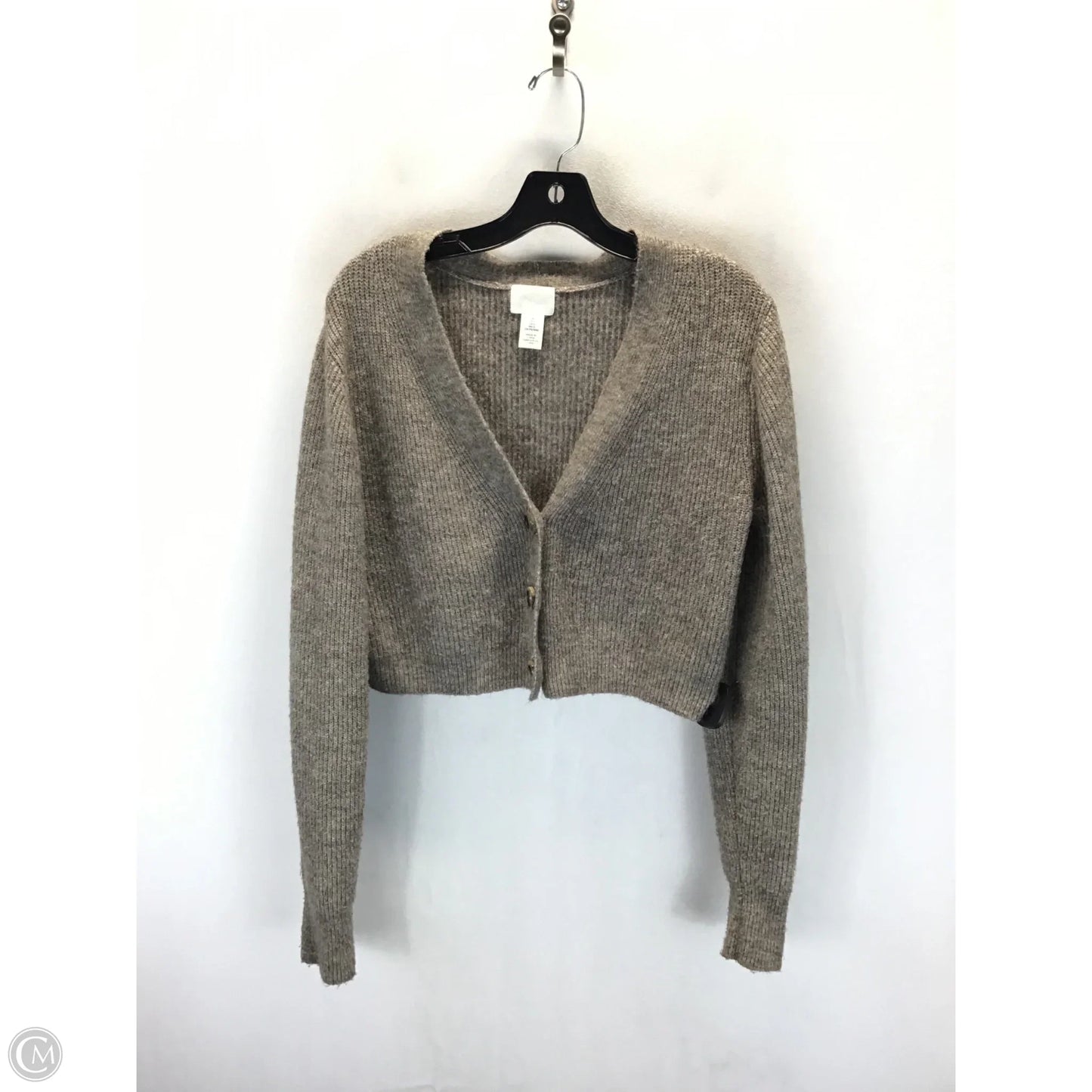 Sweater Cardigan By H&m In Taupe, Size: L