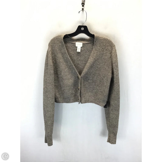 Sweater Cardigan By H&m In Taupe, Size: L