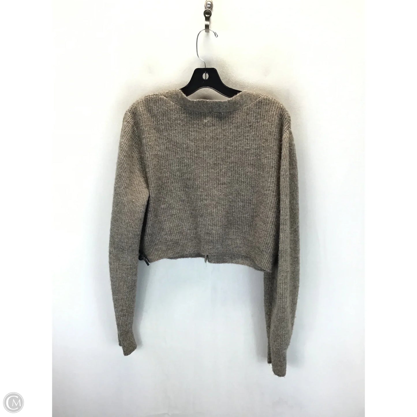 Sweater Cardigan By H&m In Taupe, Size: L