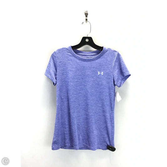 Athletic Top Short Sleeve By Under Armour In Purple, Size: Xs