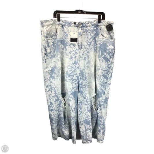 Jeans Straight By Eloquii In Blue & White, Size: 18