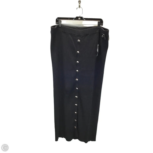 Skirt Midi By Eloquii In Black & Gold, Size: 1x