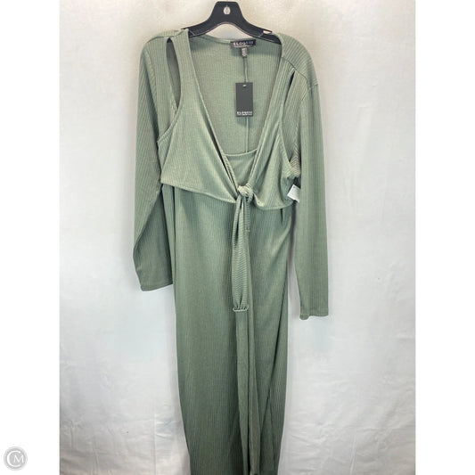 Dress Casual Midi By Eloquii In Green, Size: 1x