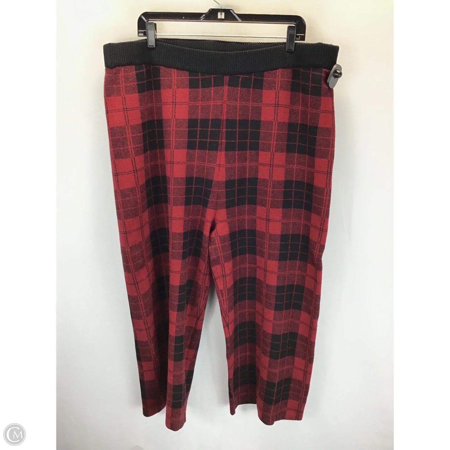 Pants Set 2pc By Eloquii In Black & Red, Size: 1x