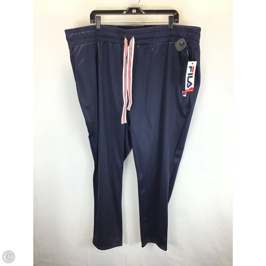 Athletic Pants By Fila In Blue & Red & White, Size: 2x