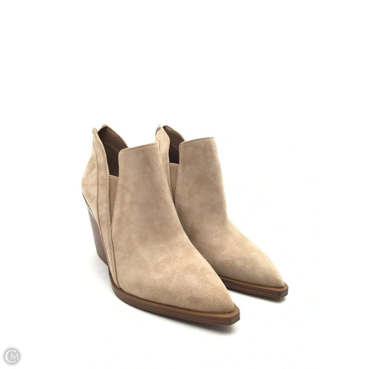 Boots Ankle Heels By Vince Camuto In Tan, Size: 8
