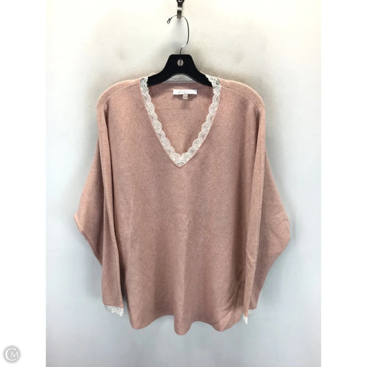 Sweater By Sioni In Pink & White, Size: 1x