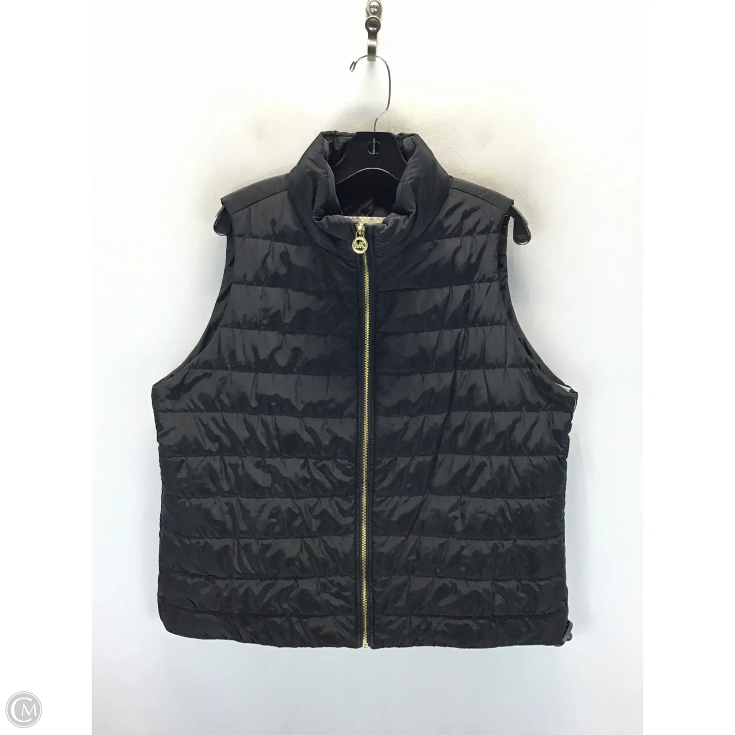 Vest Puffer & Quilted By Michael By Michael Kors In Black & Gold, Size: 1x