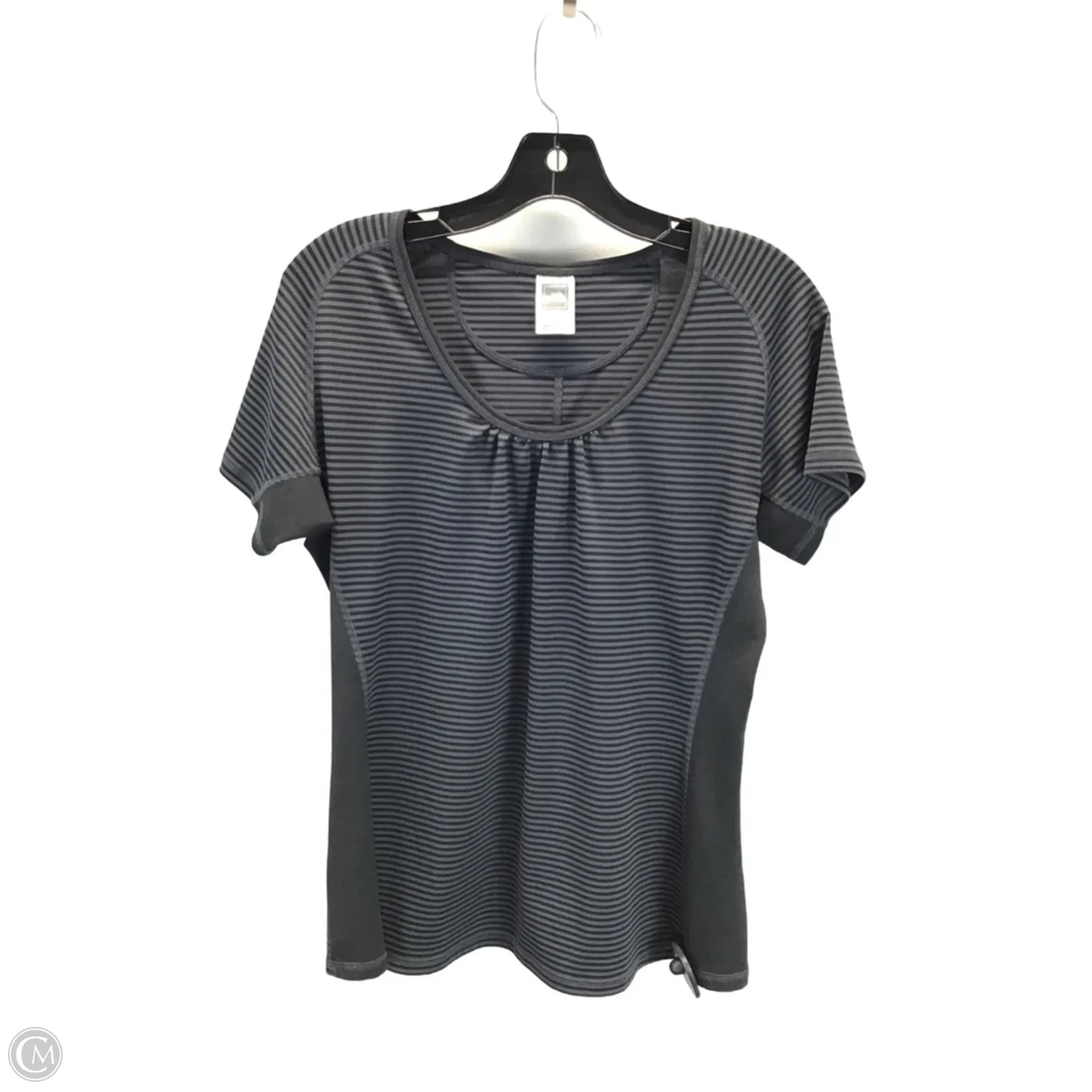 Athletic Top Short Sleeve By The North Face In Black & Grey, Size: L