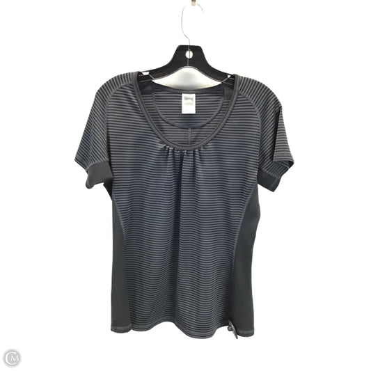 Athletic Top Short Sleeve By The North Face In Black & Grey, Size: L