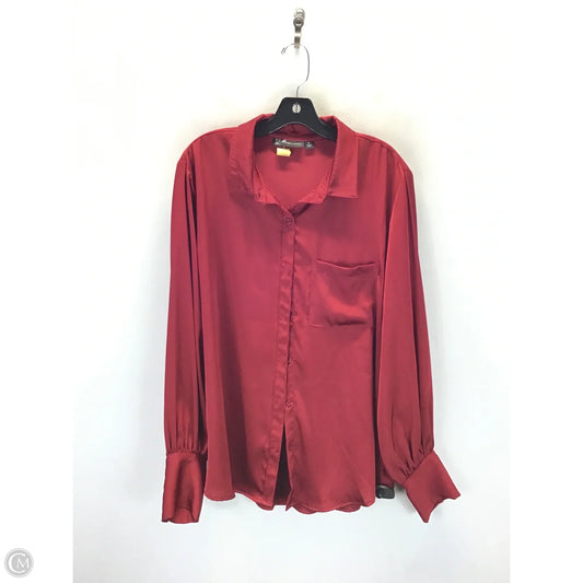 Top Long Sleeve By New York And Co In Red, Size: Xl