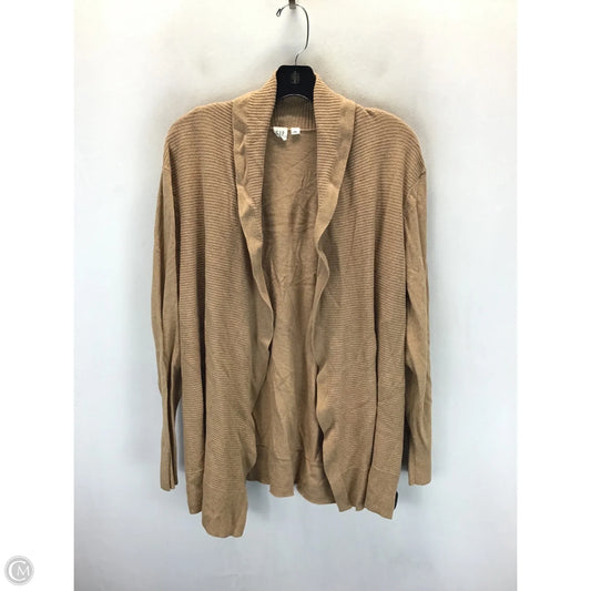 Sweater Cardigan By Gap In Tan, Size: Xxl