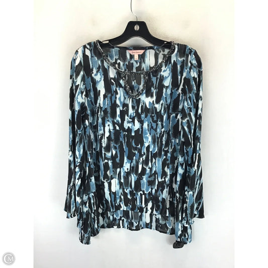 Top Long Sleeve By Juicy Couture In Black & Blue, Size: S
