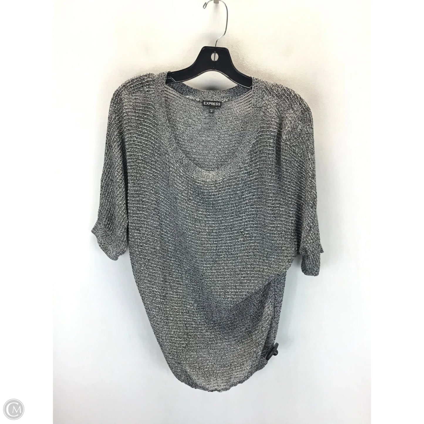 Top Short Sleeve By Express In Black & Grey, Size: S