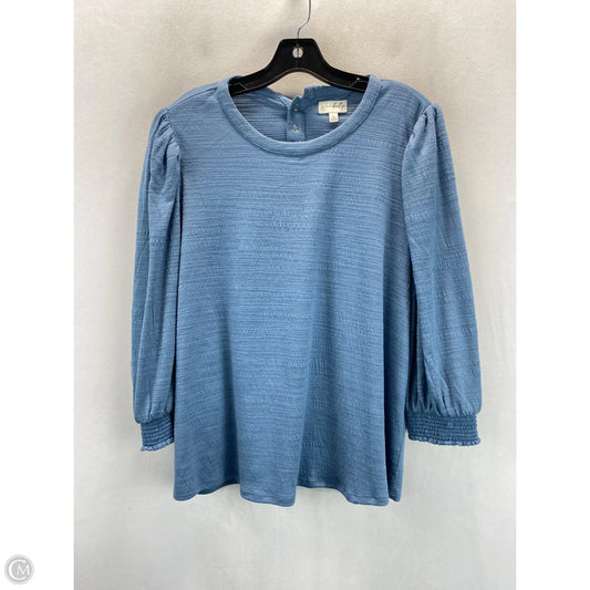 Top Long Sleeve By Wonderly In Blue, Size: L