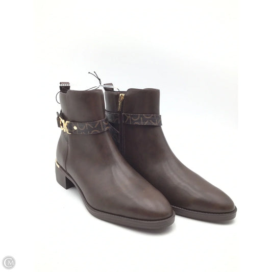 Boots Ankle Flats By Calvin Klein In Brown, Size: 11