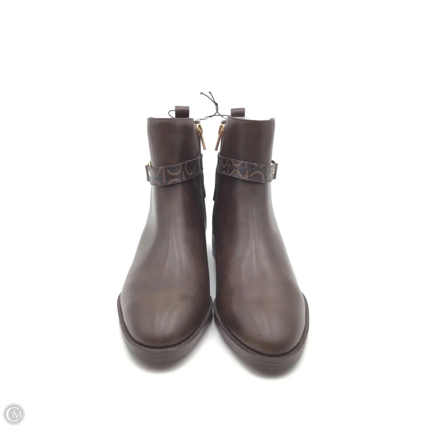 Boots Ankle Flats By Calvin Klein In Brown, Size: 11