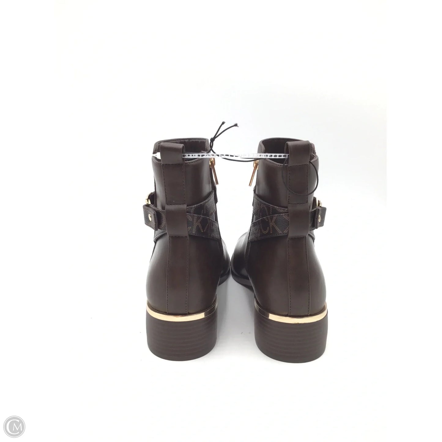 Boots Ankle Flats By Calvin Klein In Brown, Size: 11