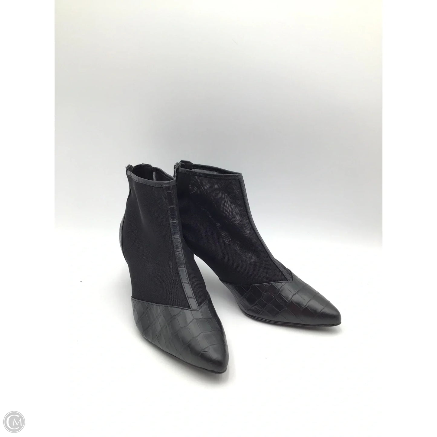 Boots Ankle Heels By Logo In Black, Size: 8