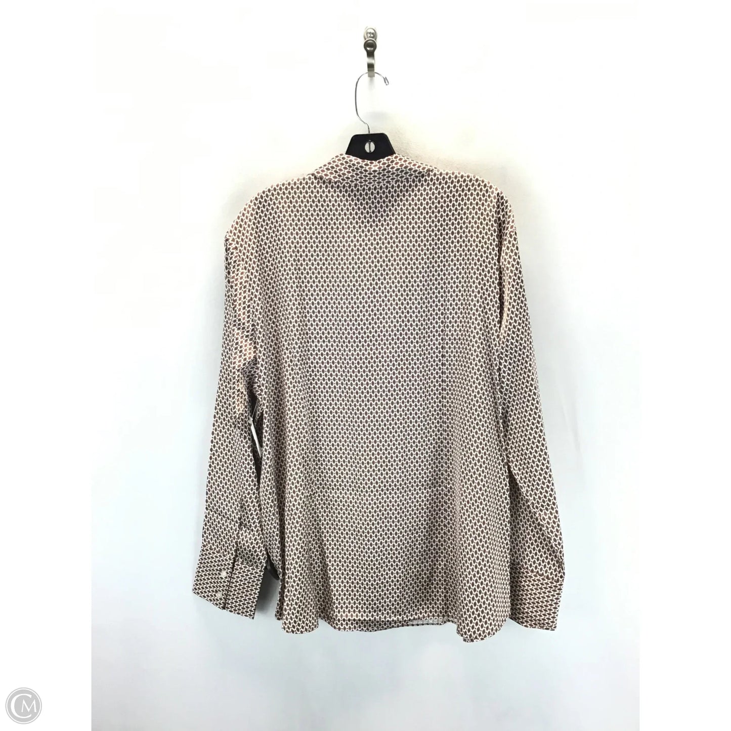Top Long Sleeve By Abercrombie And Fitch In Brown & White, Size: Xl