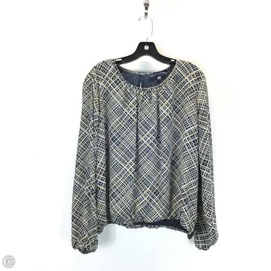 Top Long Sleeve By Tommy Hilfiger In Blue & Tan, Size: Xl