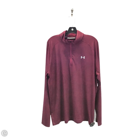 Athletic Top Long Sleeve Crewneck By Under Armour In Red, Size: L