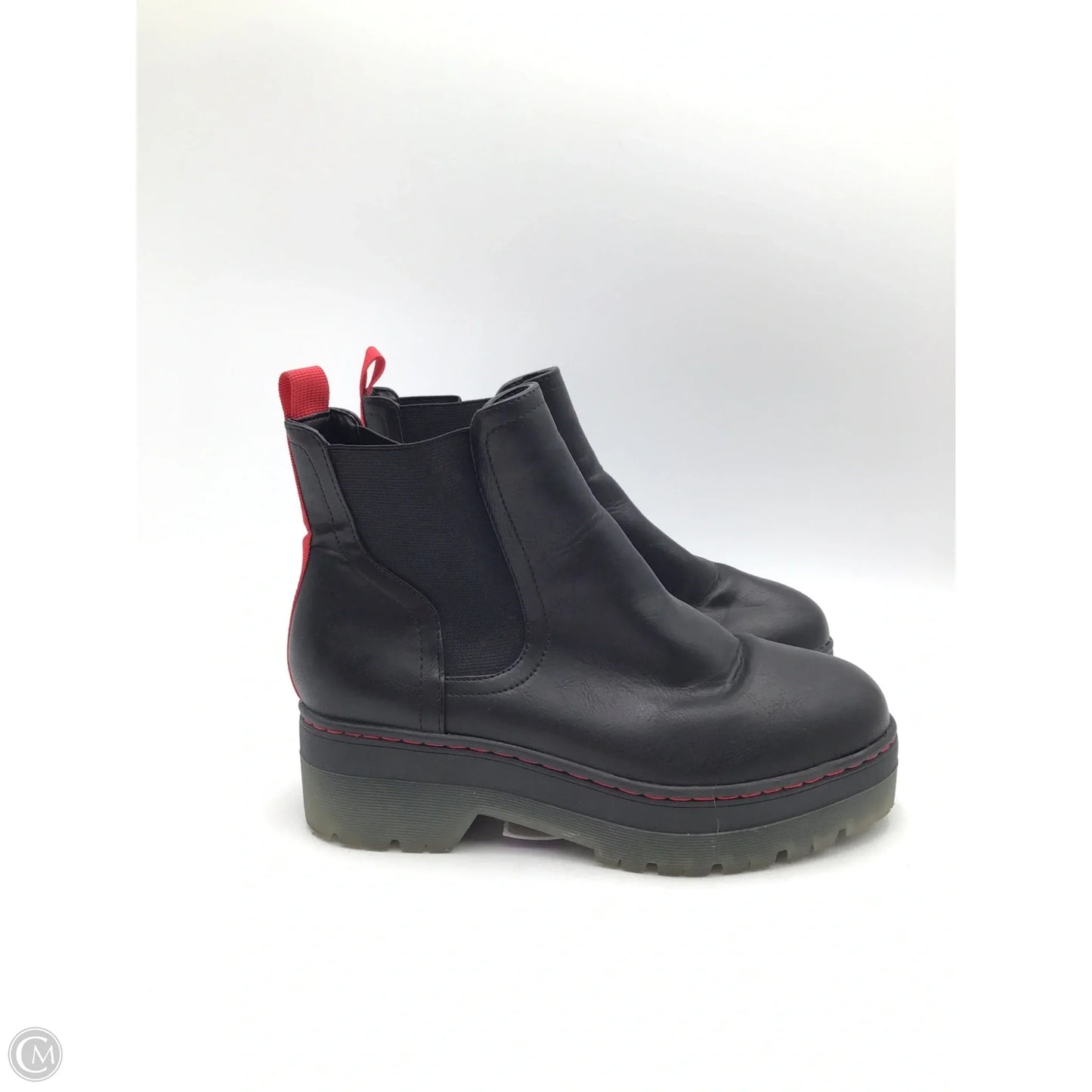 Boots Ankle Flats By Mia In Black & Red, Size: 8