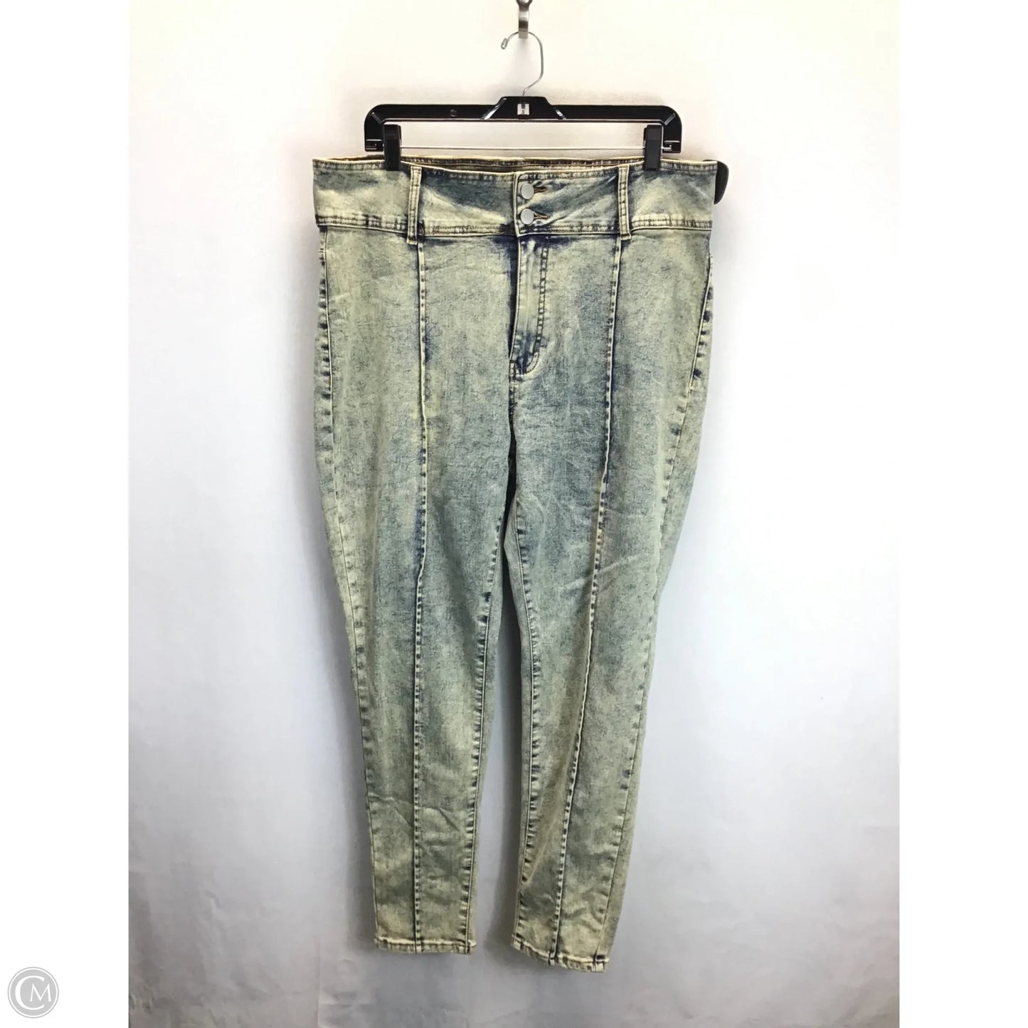 Jeans Skinny By Shein In Blue & Tan, Size: 2x