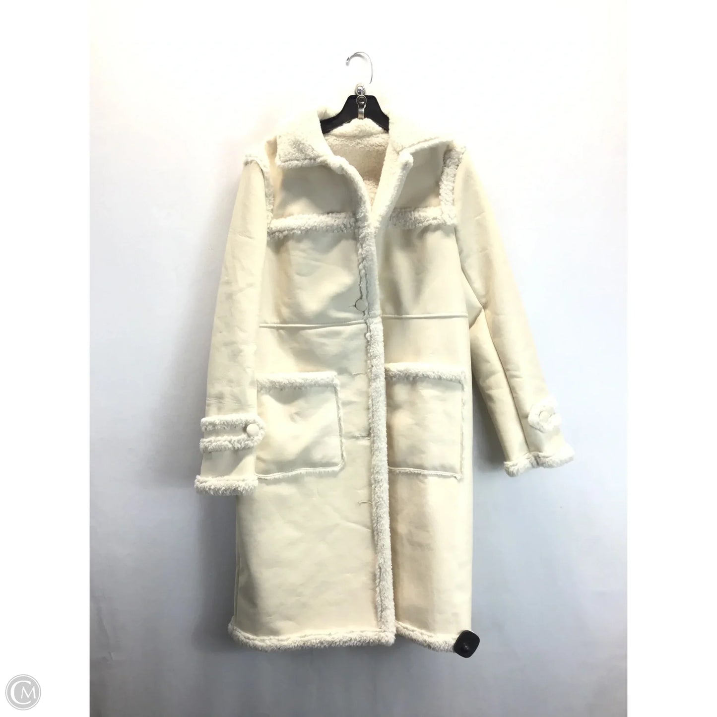 Coat Faux Fur & Sherpa By Shein In Cream, Size: 6