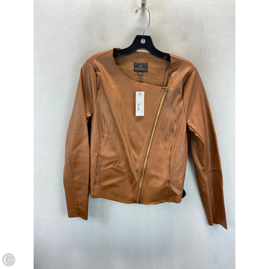 Jacket Moto By Worthington In Brown, Size: S