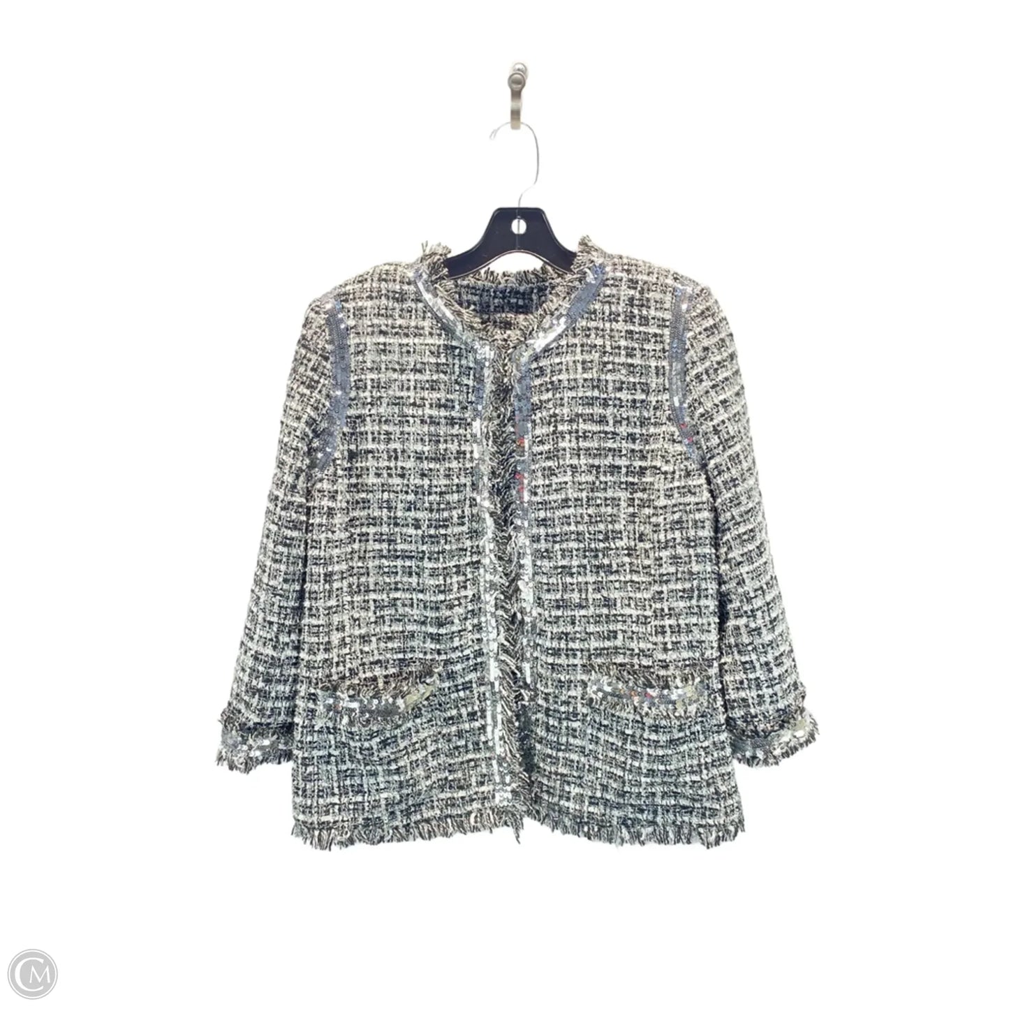 Blazer By Boston Proper In Plaid Pattern, Size: 14