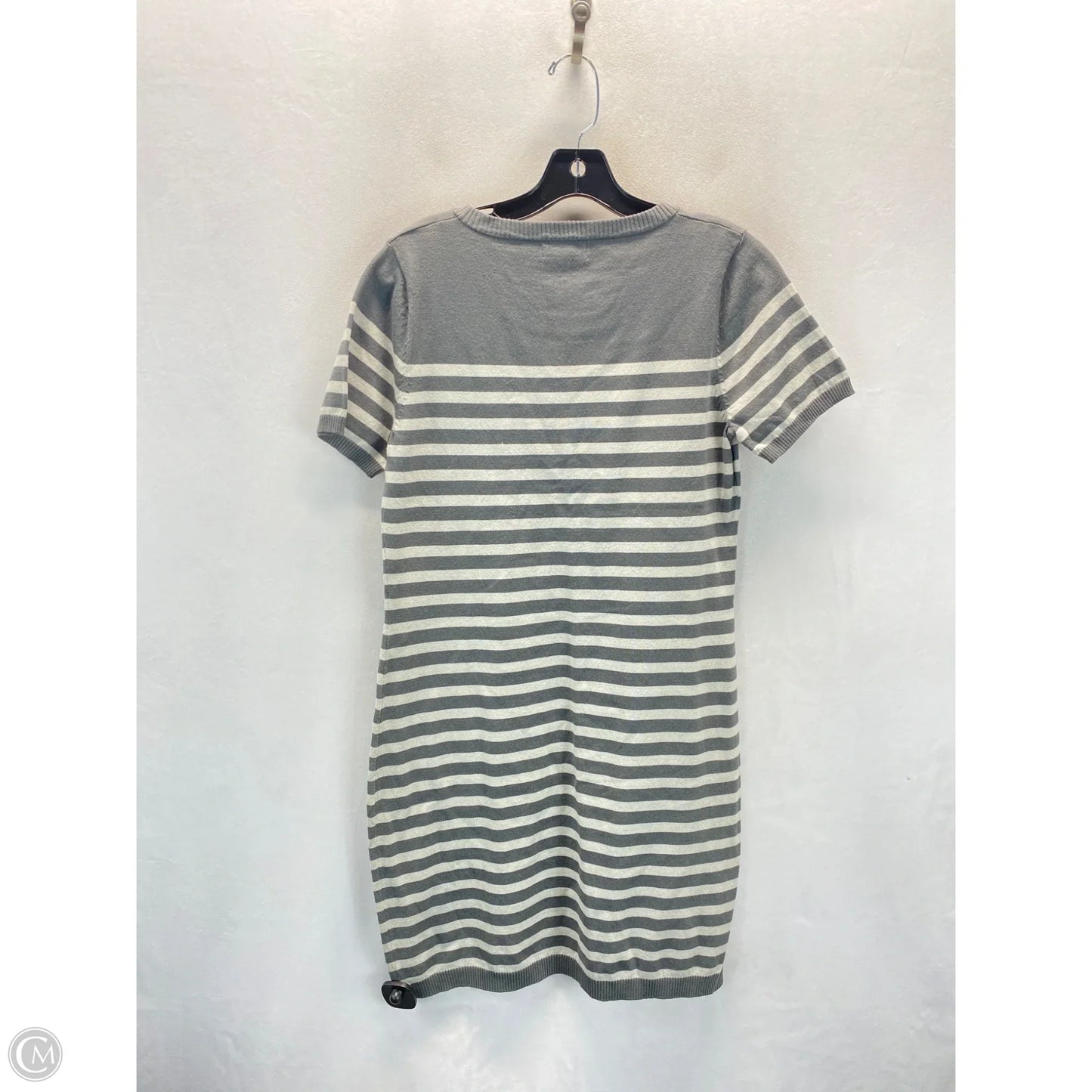 Dress Casual Midi By Calvin Klein In Striped Pattern, Size: M