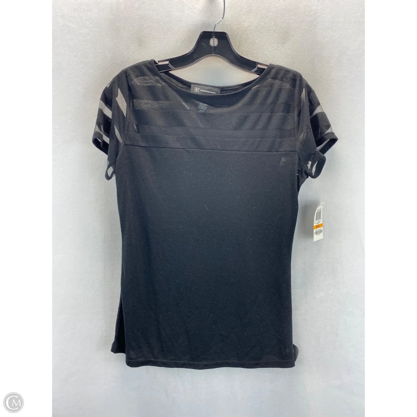 Top Short Sleeve By International Concepts In Black, Size: S