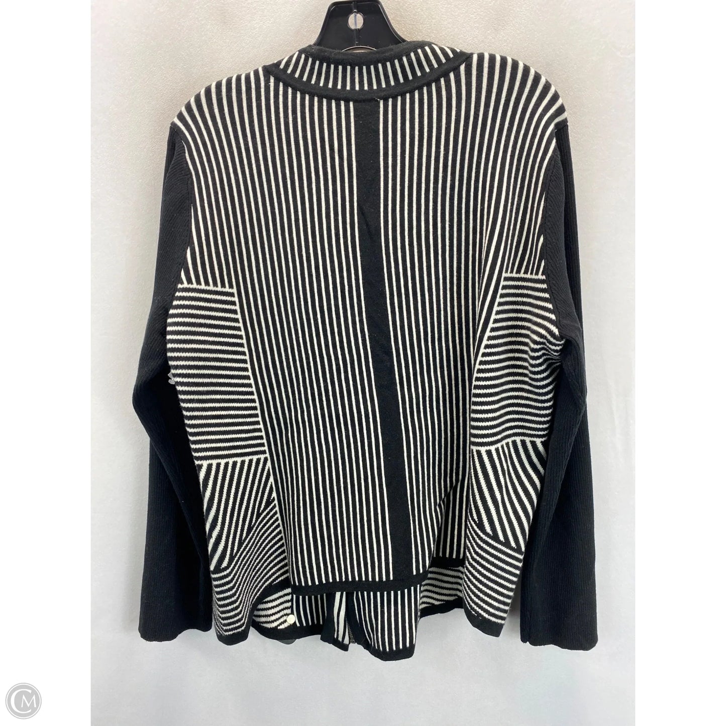 Sweater By Chicos In Black & White, Size: L