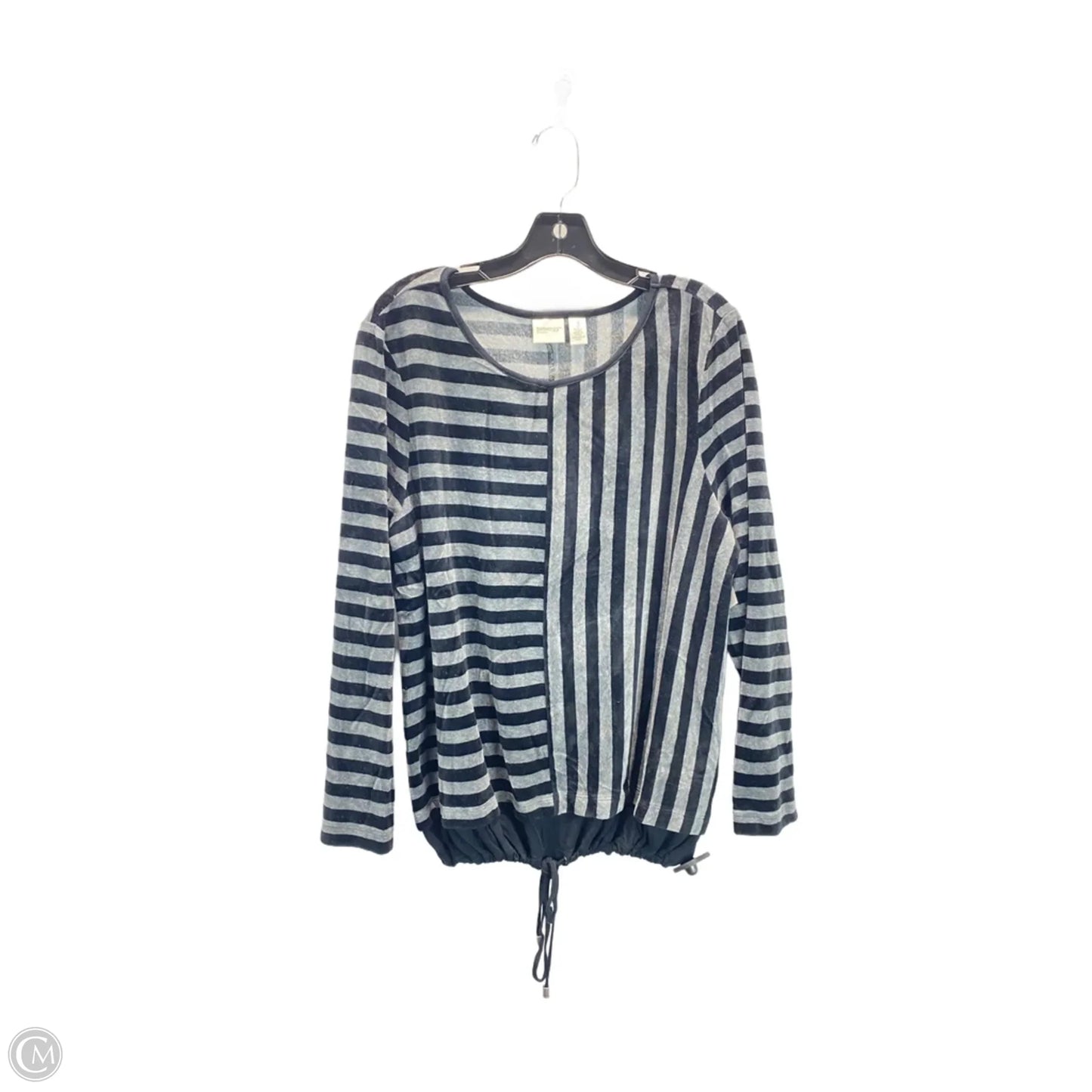 Top Long Sleeve By Chicos In Black & Grey, Size: Xl