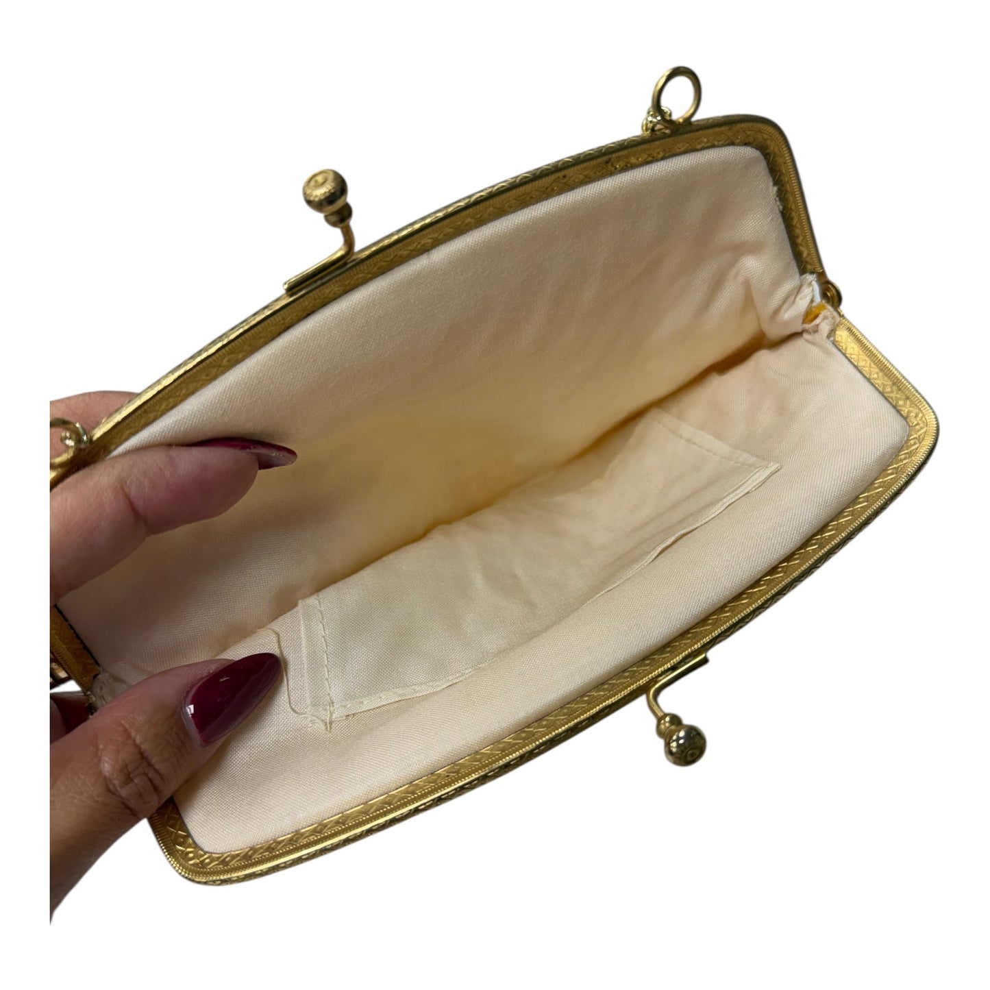 Handbag By Cme In Tan & White, Size:Small