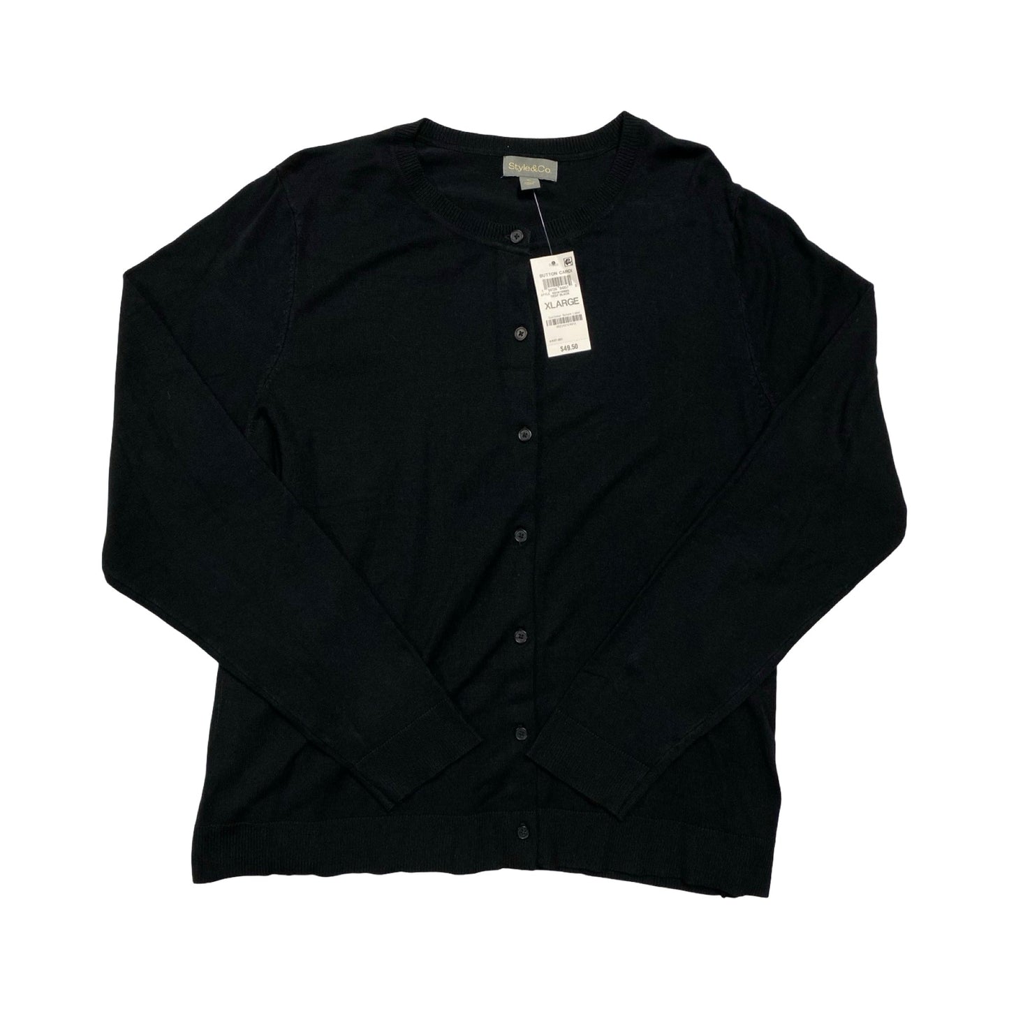 Sweater Cardigan By Style And Company In Black, Size:Xl