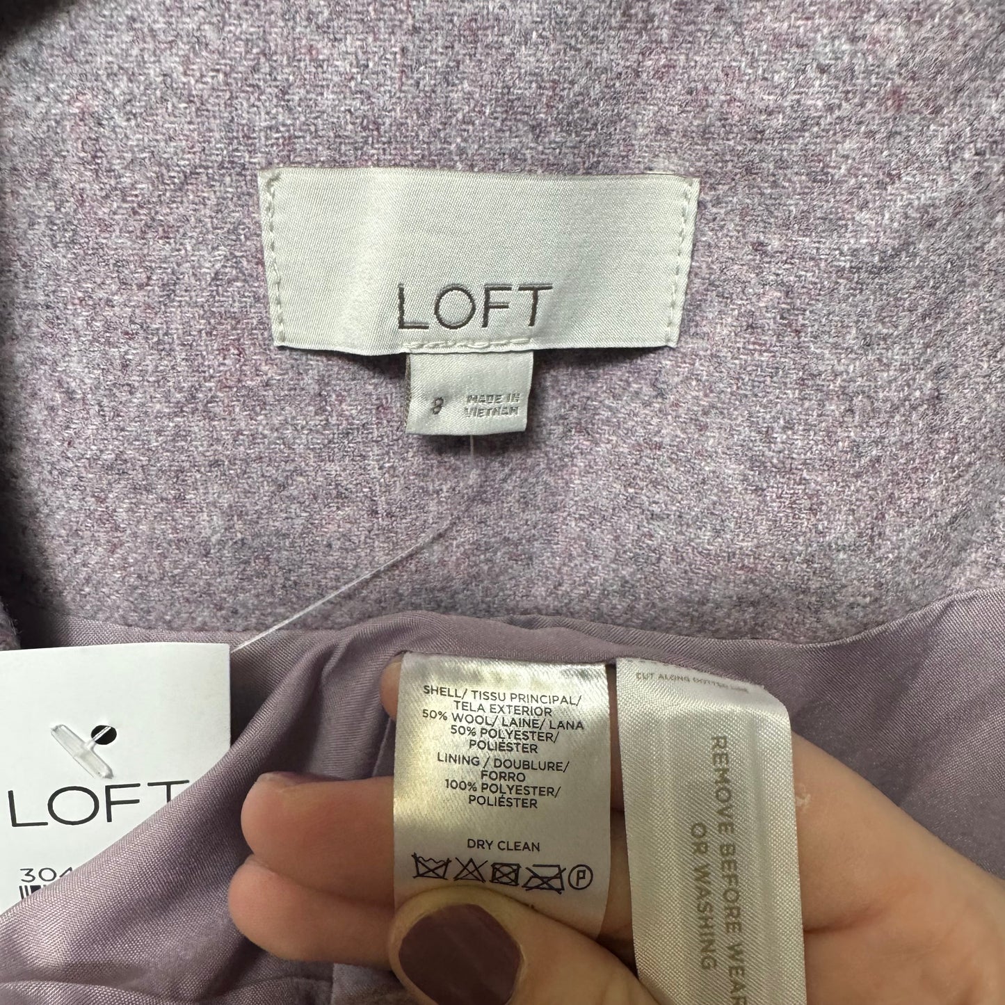 Wool Blend Blazer By Loft In Purple, Size: 8