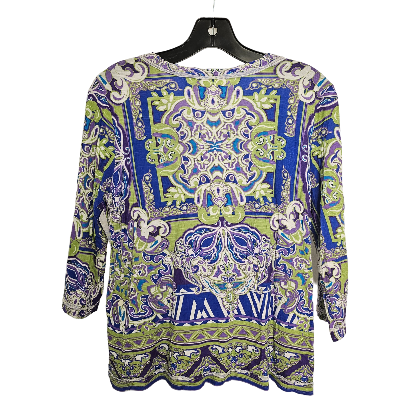 Blue & Green Top 3/4 Sleeve Chicos, Size M